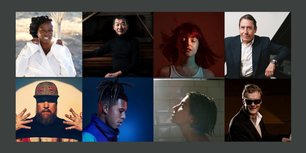 Compound image of piano festival musicians