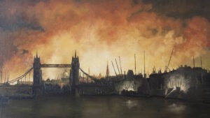 Red Sunday, 29 December 1940, oil, painted by W S Haines in 1941  